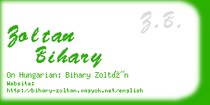 zoltan bihary business card